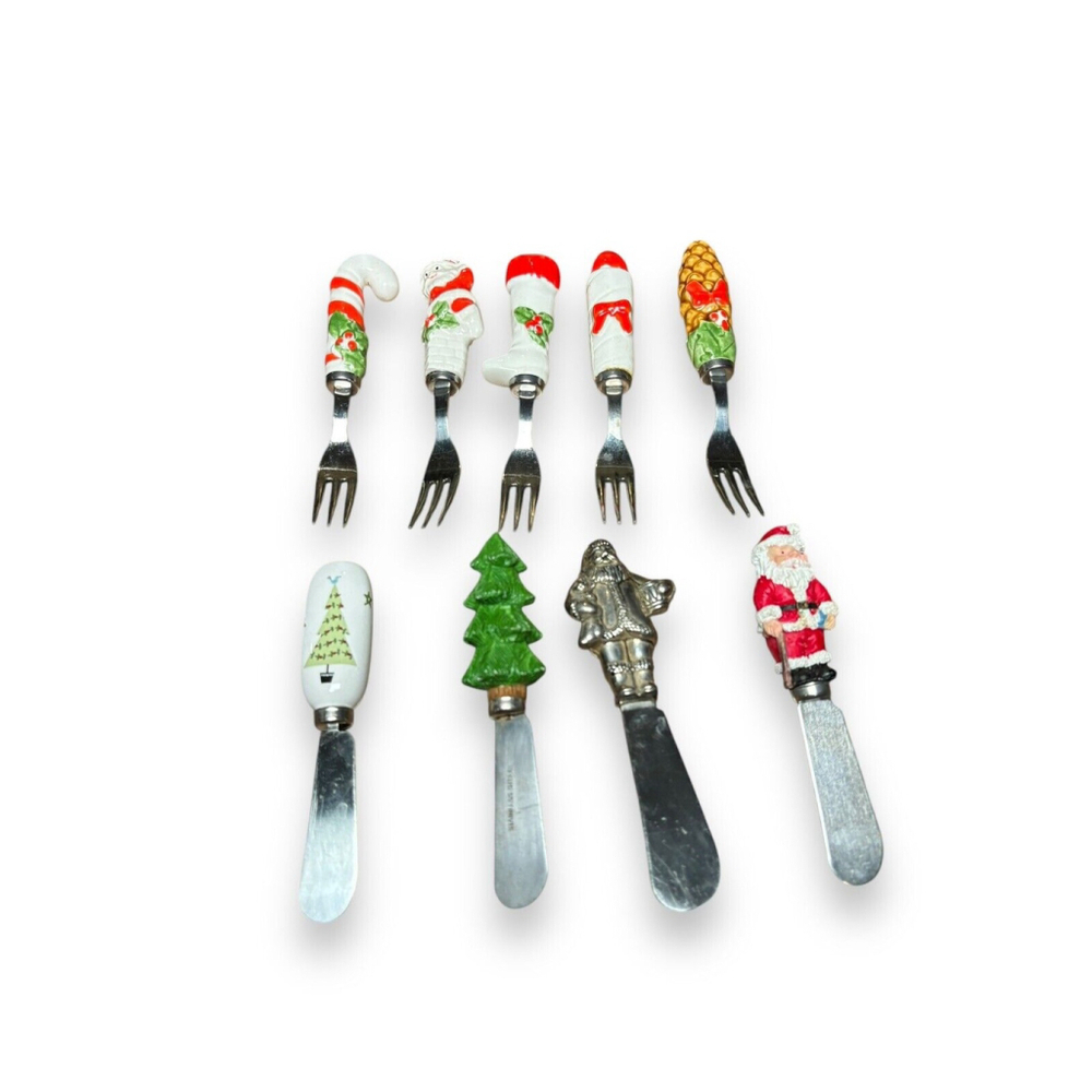 Home for Holidays Christmas Piece Canape Set And Christmas Spreaders Set Of 9 - Picture 2 of 3